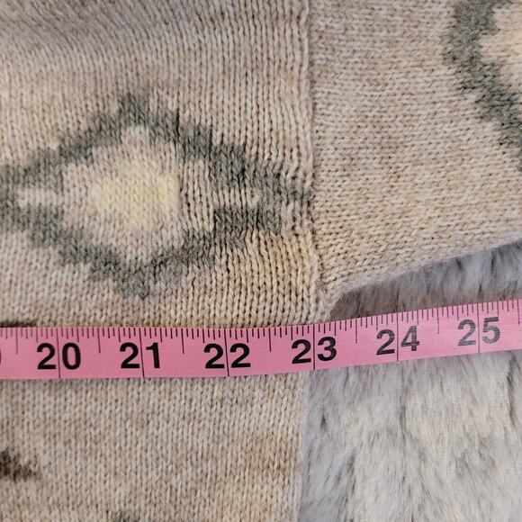 American Eagle Sweater Womens S Tan Aztec Wool Blend Knit Pullover Southwest - Picture 6 of 8